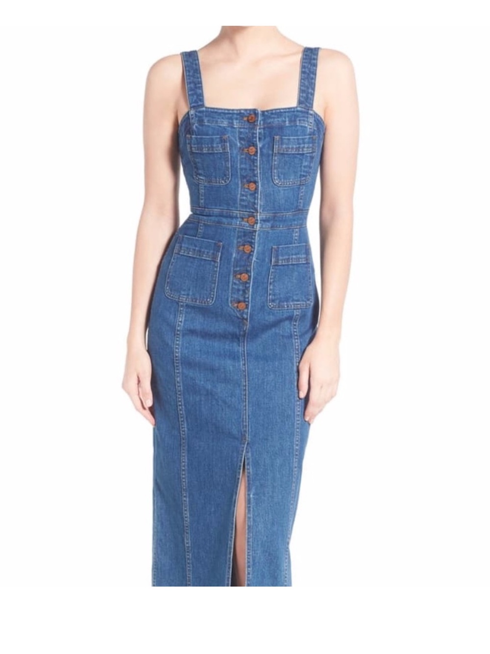 Madewell Denim Midi Dress size medium - Picture 3 of 7
